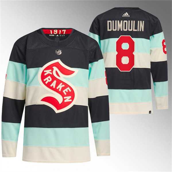 Men%27s Seattle Kraken #8 Brian Dumoulin Deep Sea Blue 2024 Winter Classic Primegreen Stitched Jersey Dzhi